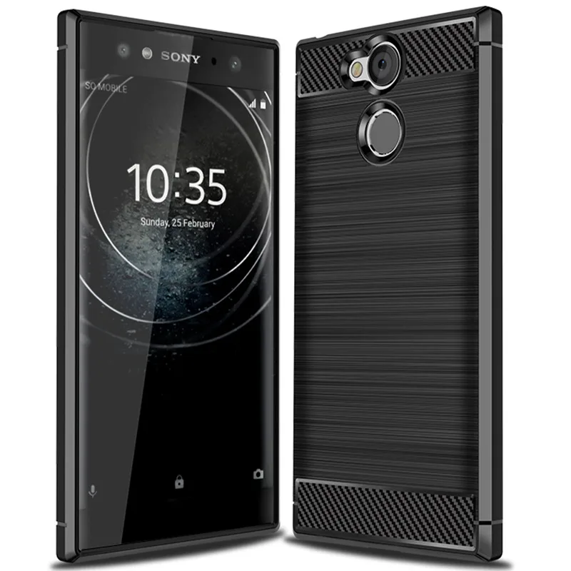 Armor Carbon Fiber Cover for Sony Xperia XA2 / Ultra Case Soft Matte Shockproof Cases XA2ultra Bumper |