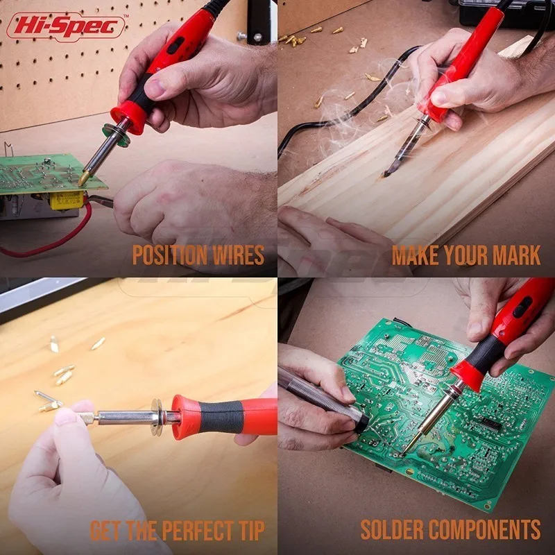 Hi-Spec 35 шт 0-15W-30W DIY Регулируемый температурный Электрический паяльник сварочный