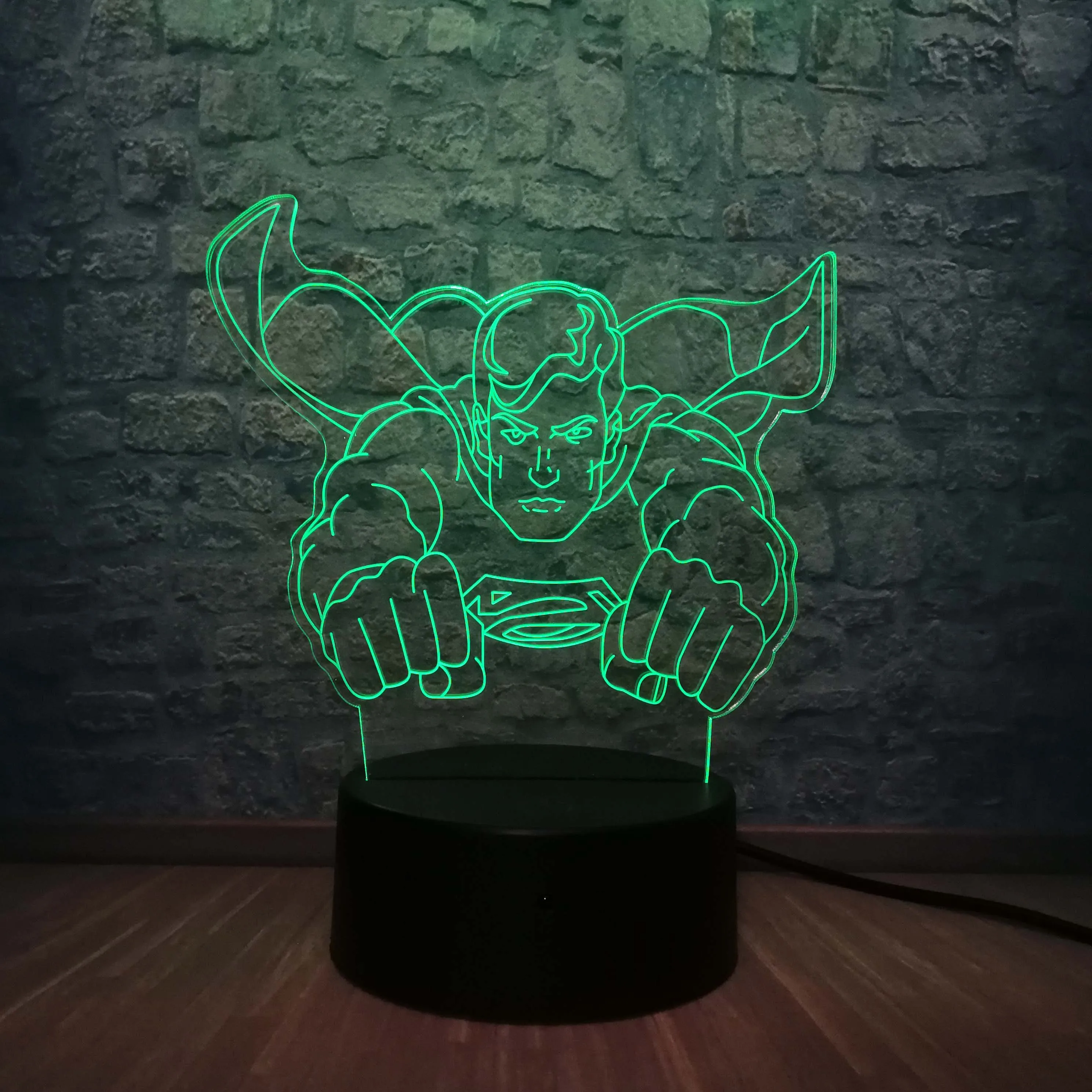 DC Супермен Герой 3D Светодиодная лампа RGB 7 цветов Изменение Прохладный мальчик