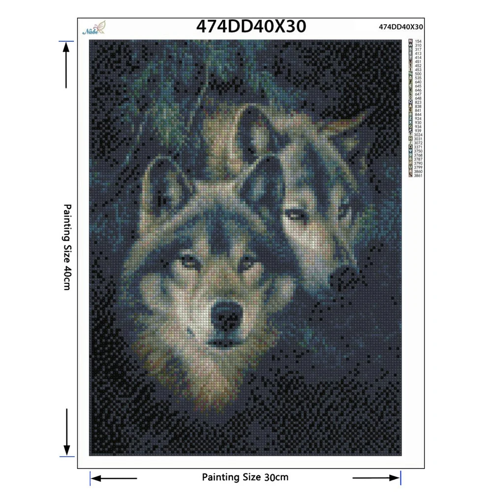 Алмазная картина 5d diy квадратная вышивка животные волк круглая 474DD