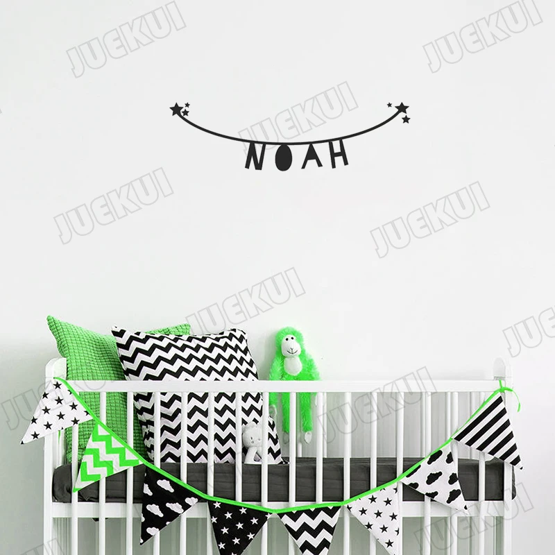 Personalized Name Star Connection Removable Wall Stickers for Kids Room Lovely Sweet Home Decor Vinyl Decals Art Murals TA113 | Дом и сад