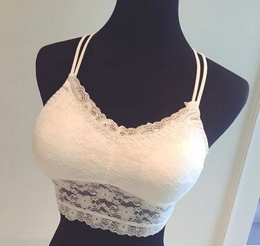 

Hot Sale Cropped Feminino Sexy Lingerie Intimates Crop Tops Summer Tanks for Women Back Cross Croptop Lace Bra Bralette