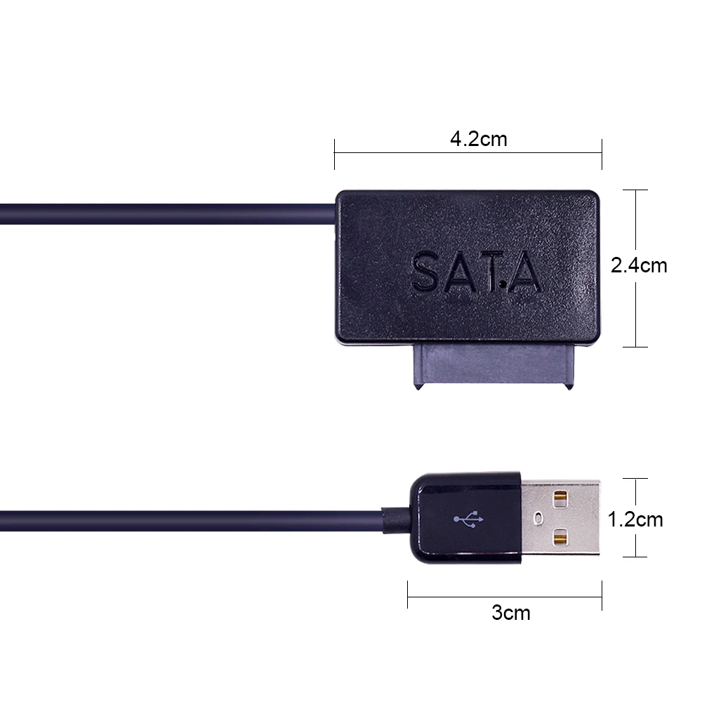 CHIPAL USB 2.0 to 7 6 13Pin Mini SATA II Cable Adapter with LED Indicator for Laptop CD-ROM DVD-ROM HDD Caddy Slimline Drive | Компьютеры