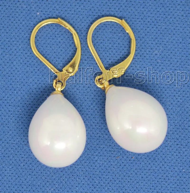 Оптовая продажа редких 12*16 мм капельная оболочка белые жемчужные серьги