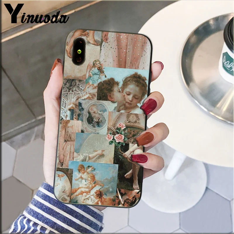A7 Yinuoda Renaissance angels черный ТПУ Мягкий силиконовый чехол для телефона Apple iPhone 8 7 6 6S Plus X XS MAX 5 5S SE XR чехол - Цвет: A7