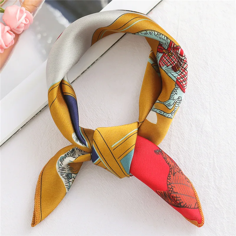 2019 Новый женский квадратный шелковый шарф классические Шали Обертывания модные