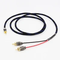 hifi audio cable 2 rca to 3 5mm hifi 1 to 2 audio video cable