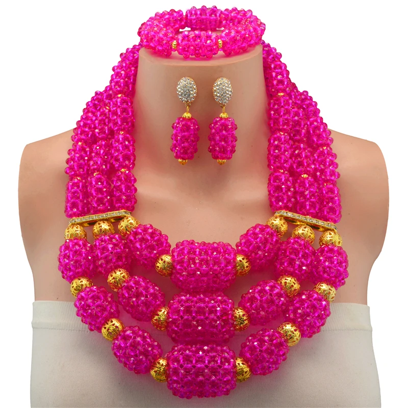 2017 нигерийский Свадебный комплект ювелирных изделий в африканском стиле