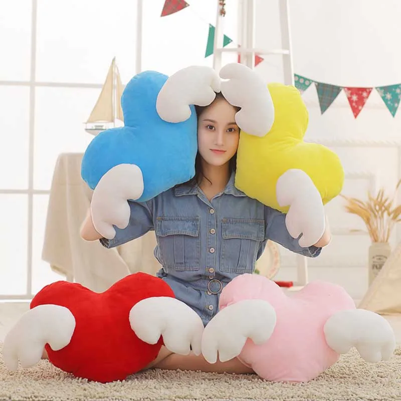 1 шт. 60 см Kawaii Ангел Подушка с крыльями подушки на тему "любовь" плюшевые мягкие игрушки встроенный кондиционер одеяло роскошное наполнение чувствовать себя гладким