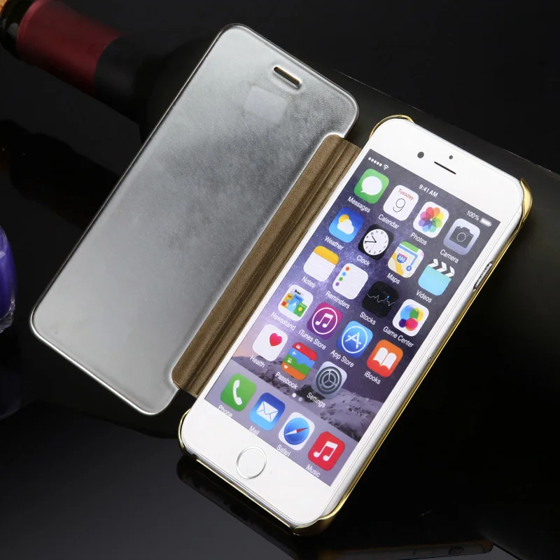 Роскошный прозрачный умный защитный чехол для окон iPhone 6 6S и Plus тонкий откидной
