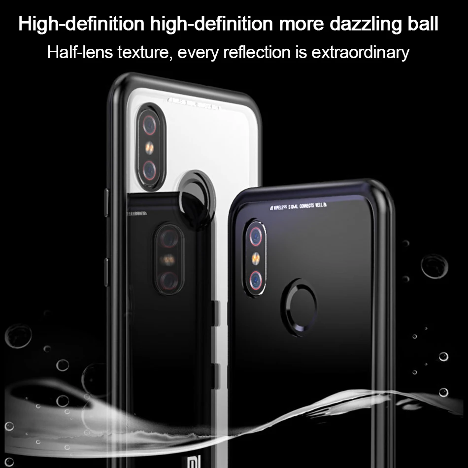 OLAF Magnetic Adsorption Case for Xiaomi MI 8 SE A2 Clear Tempered Glass Redmi 6 Note 5 Pro Back Cover bumper | Мобильные телефоны