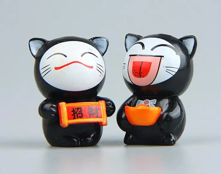 6 шт. Kawaii Мультфильм Lucky Cats микро пейзаж котенок фэн-шуй для дома садовые украшения миниатюры украшения подарок