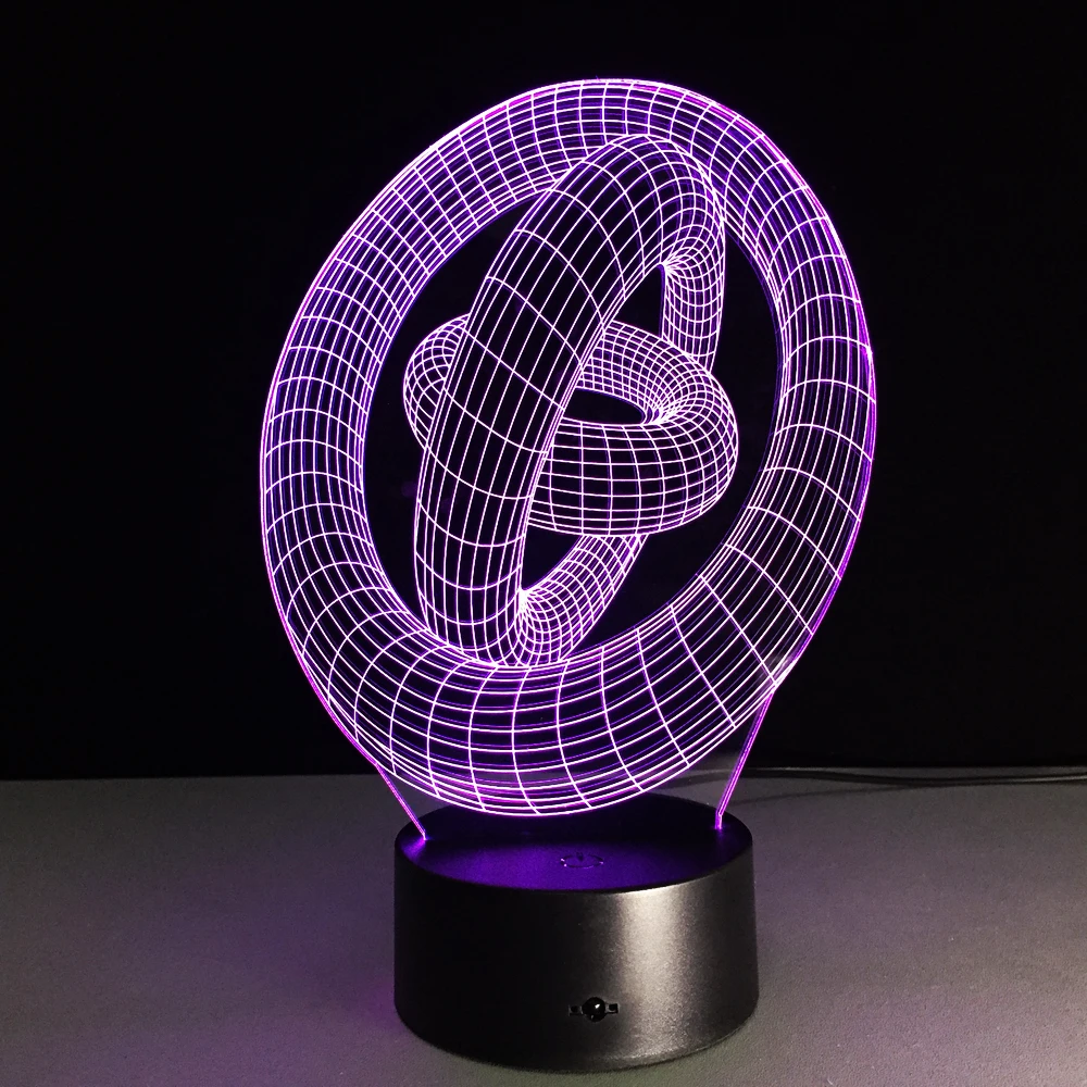 Удивительная 3D иллюзия искусство абстрактные круглые светодиодсветодиодный