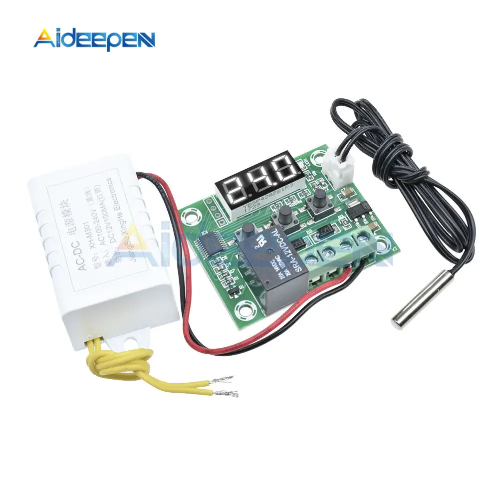 W1209 AC 110V 220V Цифровой термостат Контроль температуры переключатель контроллер
