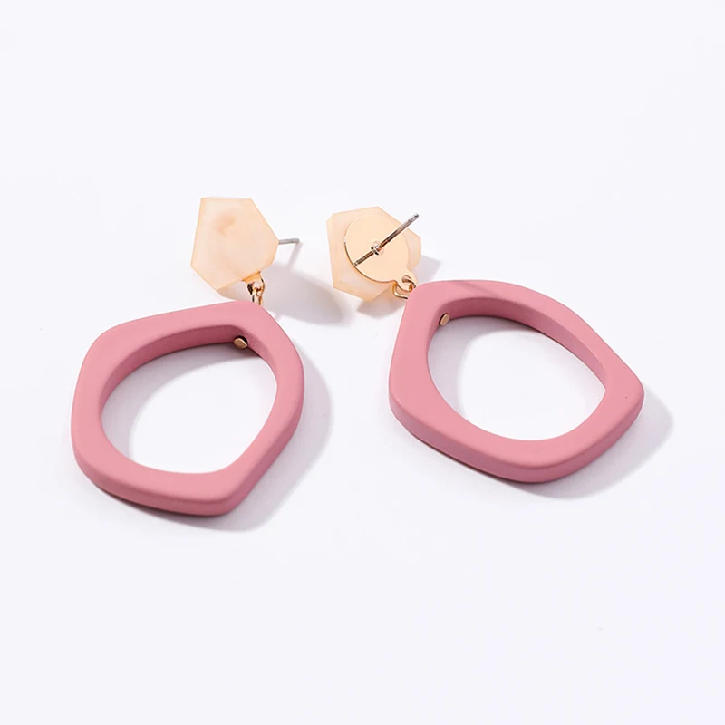 GWACC корейские акриловые Висячие серьги милые Нерегулярные геометрические полые