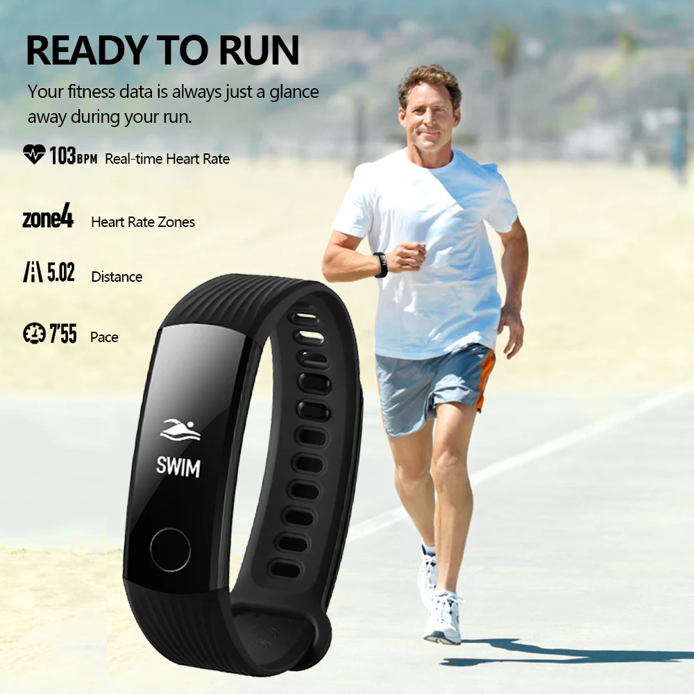 Original Huawei Honor Band 3 Smart Real-time Heart Rate Monitoring 0.91&quot OLED Screen Waterproof for Swimming Fitness Tracke |