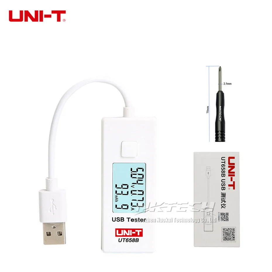 Вольтметр и амперметр UT658 UT658B USB тестер для телефона планшета с ЖК дисплеем Вольт