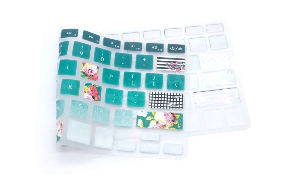 Зеленый пасторальный цветы силиконовый чехол для клавиатуры США защитный Apple Mac