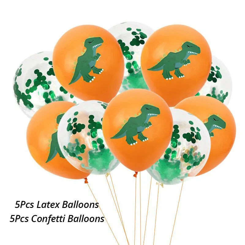 10pcs Latex Balloon 6 шт. коробка для попкорна, коробка для закусок, конфет для детей, динозавр, тематическая вечеринка на день рождения, украшение для детского душа, детская вечеринка в стиле динозавра, поставка 14x5,5 см - Цвет: 10pcs Latex Balloon