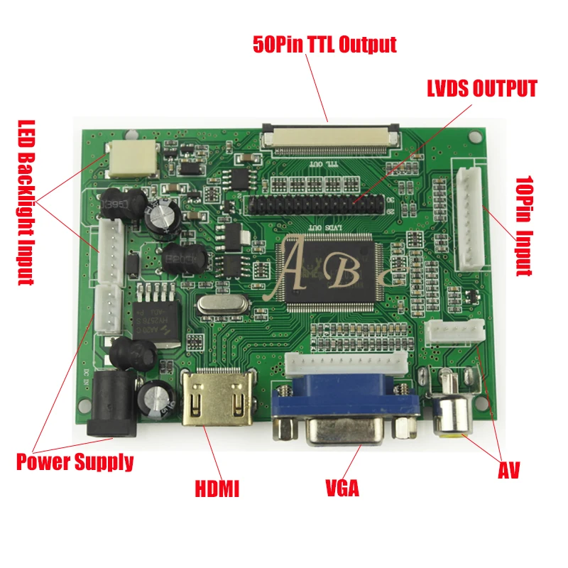 Плата контроллера HDMI VGA 2AV + инвертор подсветки кабель Lvds 30P пульт дистанционного