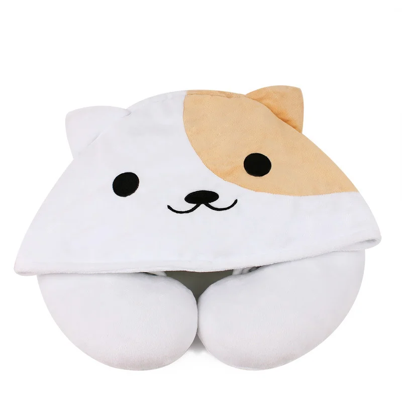 Аниме Neko Atsume японская кошка короткая плюшевая подушка с шапкой ворсом u-образная