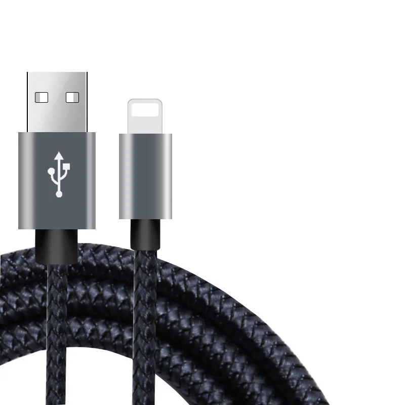 Черный USB кабель для iPhone 8 7 6 s 6s Plus X Xs Max XR 5 5S SE iPad Mini Air iPod 1 м 2 м 3 м кабели для зарядного устройства USB провод для быстрой зарядки - Цвет: Черный