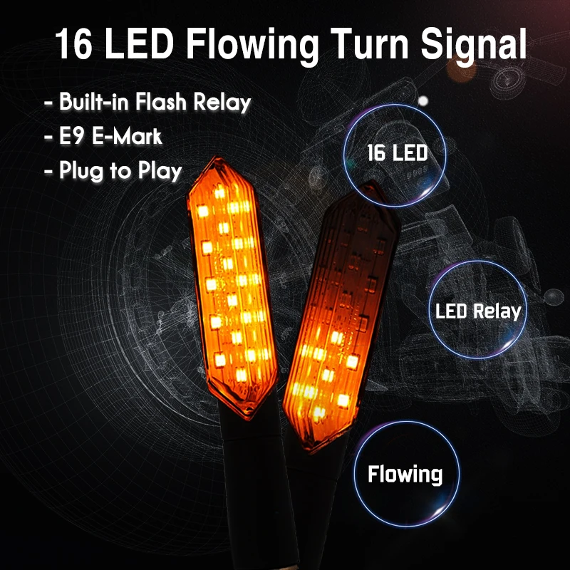 поворотники для мотоцикла 2 шт. светодиодный указатель поворота мигалка