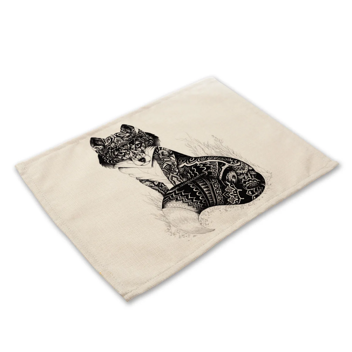 Fox print 08 Коврик с принтом животных Коала тигр кошка подставки для напитков набор столовых приборов для обеденного стола чаша слон кухня чай вечерние украшения - Цвет: Fox print 08