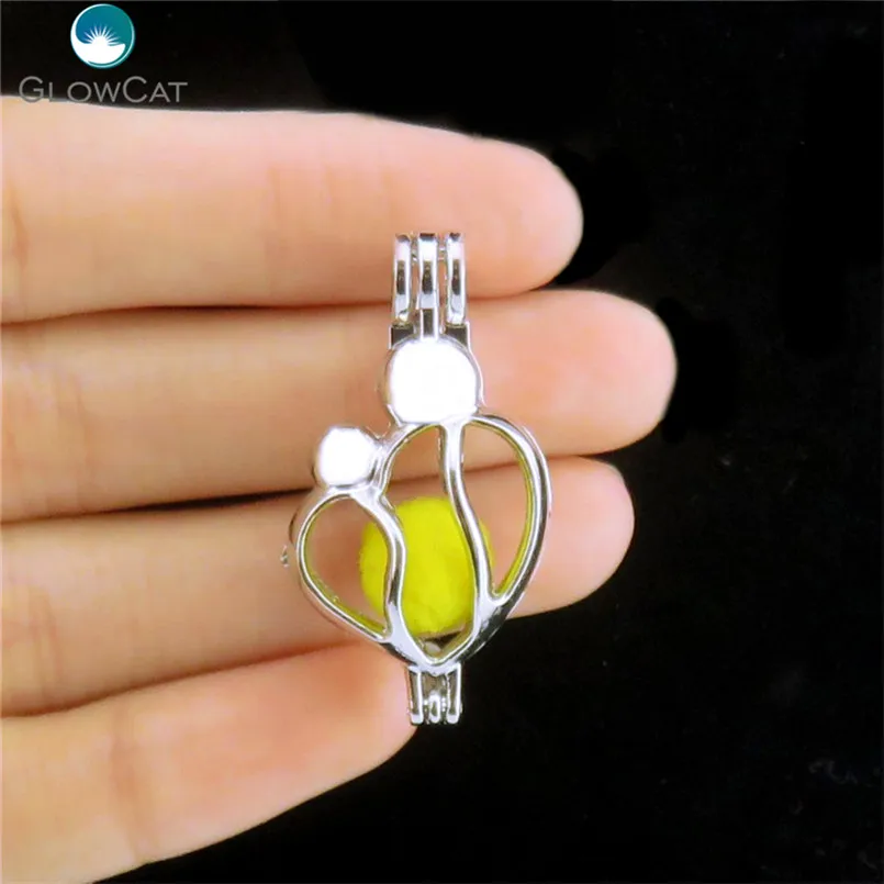 Серебряные бусины K586 5 шт./лот из сплава в форме сердца мамы ребенка клетка