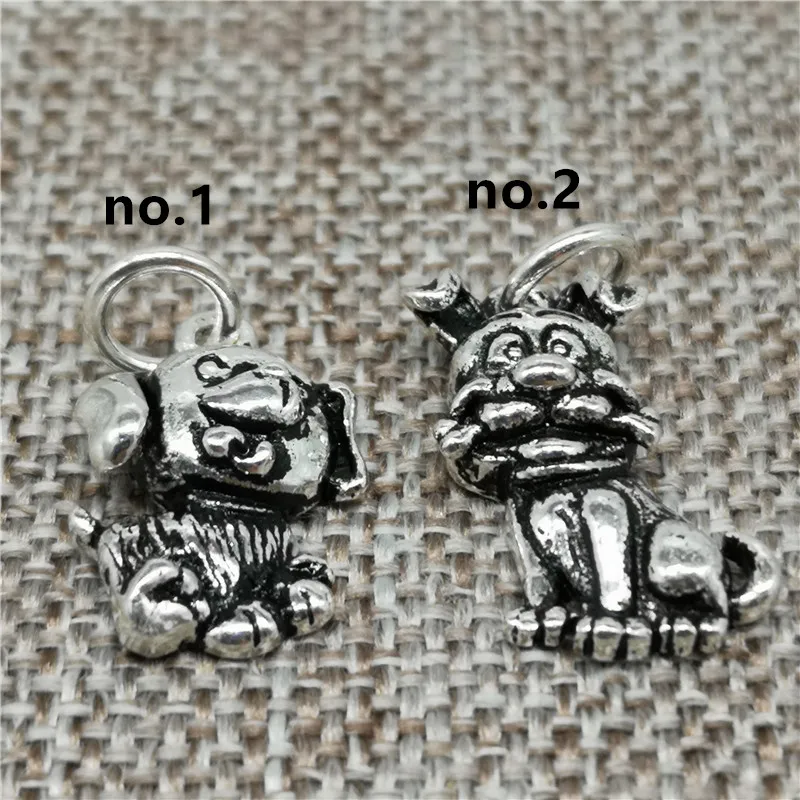 

2 Pieces of 925 Sterling Silver Dog Charms Doggie Puppy Pendants for Bracelet Necklace