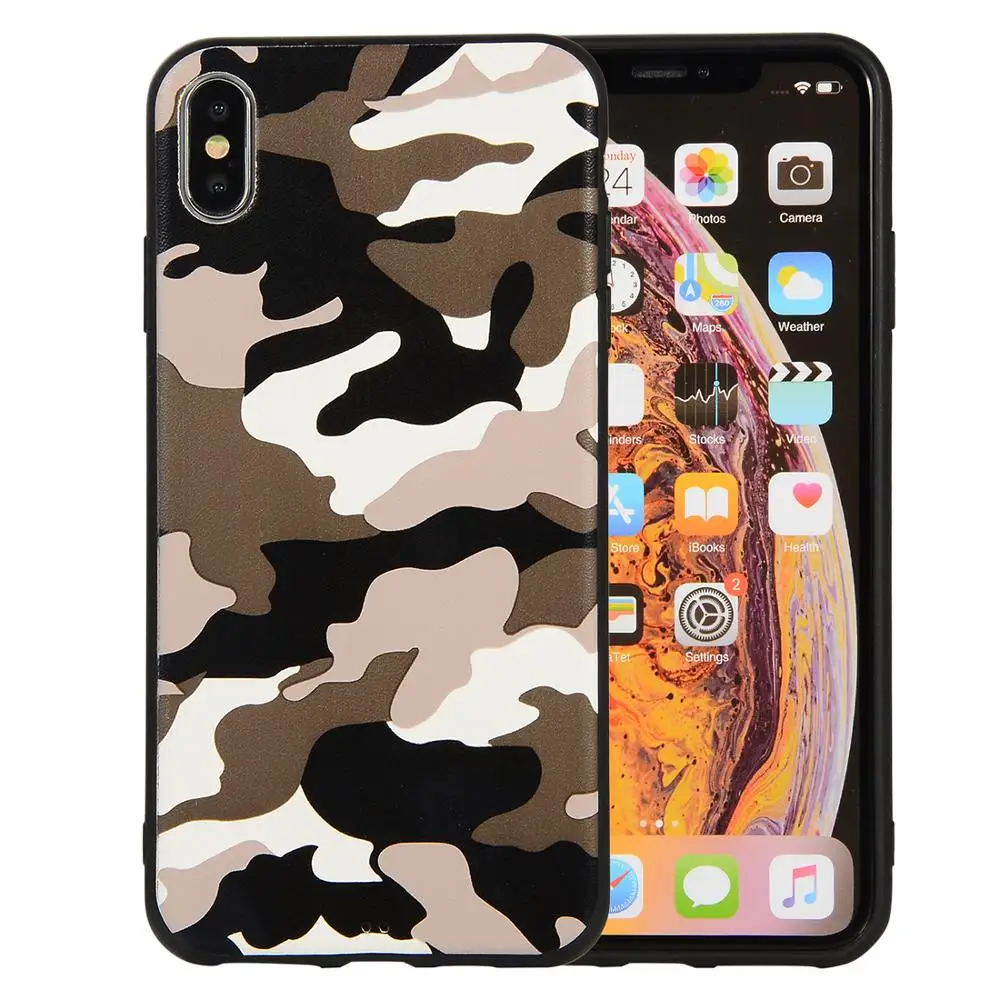 Для iPhone 7 8 PLUS X XR XS MAX силиконовый чехол для телефона Красочный Армейский Камуфляж
