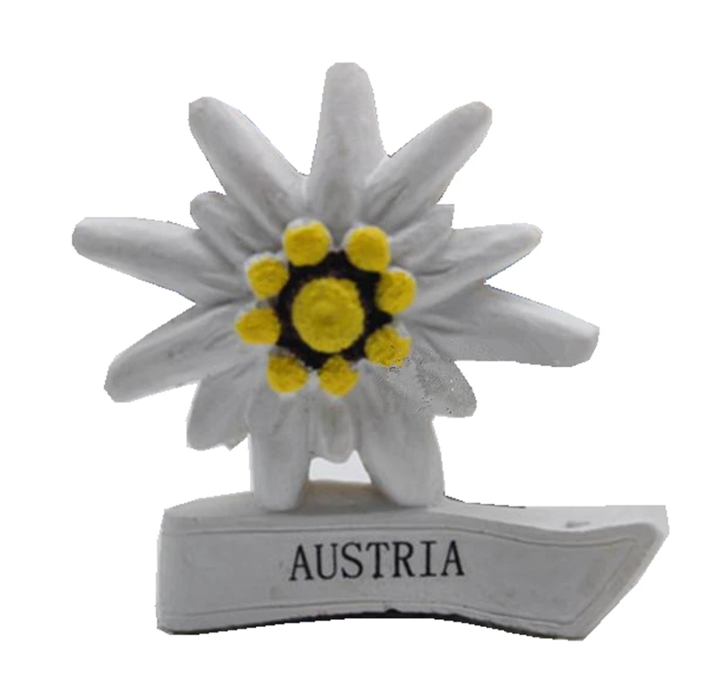 Австрийский национальный цветок Эдельвейс 3D магниты на холодильник мировой