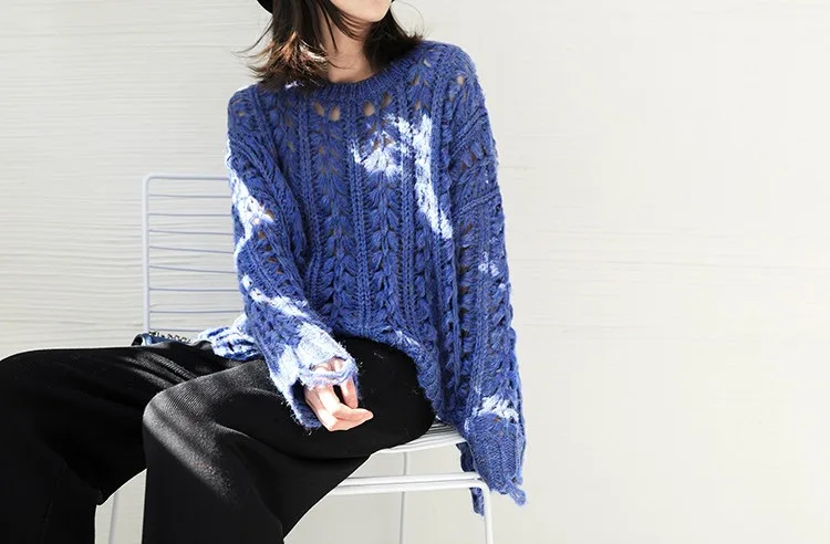 Marwin 2018 New-Coming Autumn Winter Loose Comfortable Soft O-Neck Pullovers Solid Full Casual Women Sweaters Blue Gray | Женская одежда