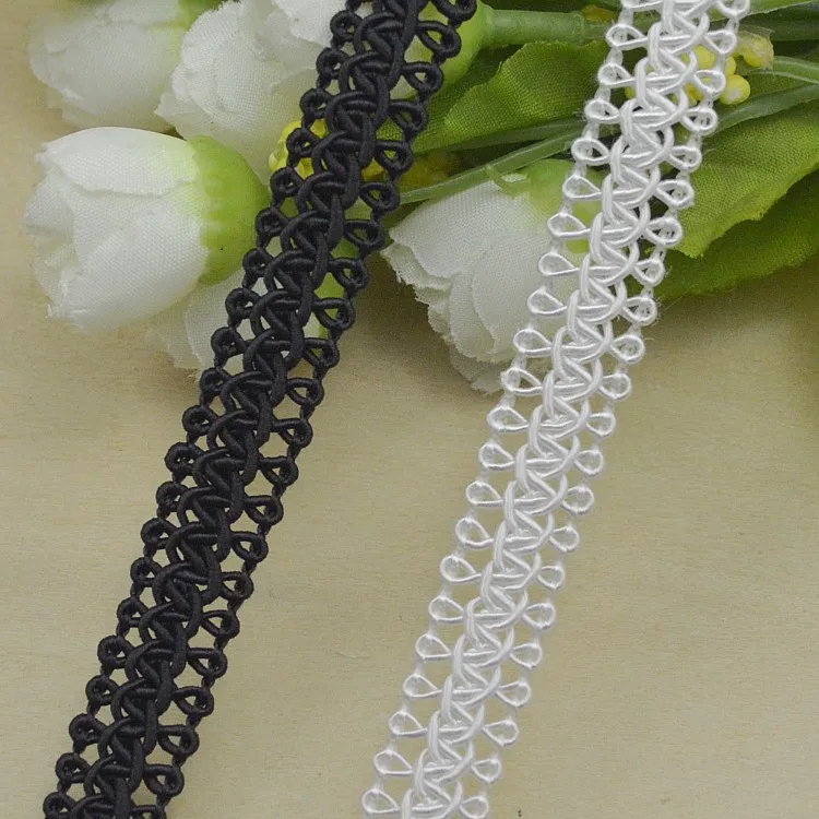 

20meters White Black Centipede Braided Lace Trim Ribbon DIY Clothes Accessories Craft Sewing Curve Lace For Bags/Dress Appliques