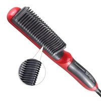 hair straightener durable electric straight hair comb brush lcd heated ceramic hair straightening brush eu plug