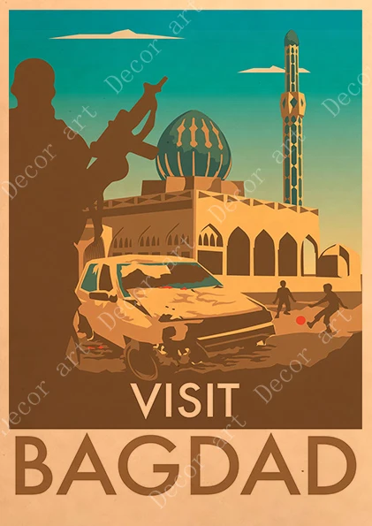 

Visit Male Borneo Rio Bagdad Travel Canvas Paintings Vintage Wall Pictures Kraft Posters Coated Wall Stickers Home Decor Gift