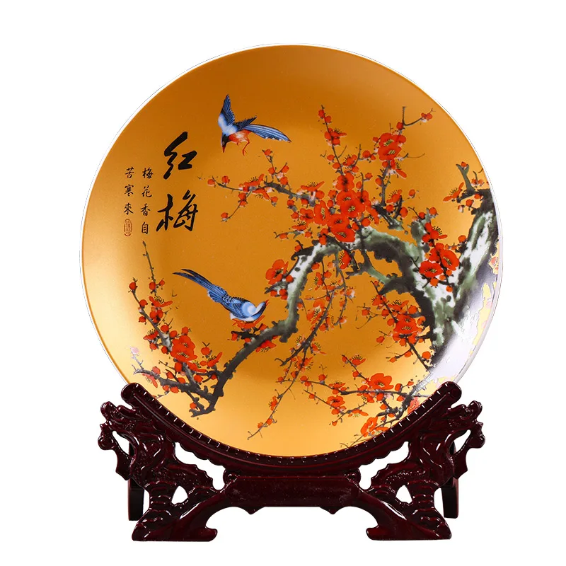 10-дюймовый керамический фарфор Jingdezhen тарелка Ретро китайский стиль домашняя