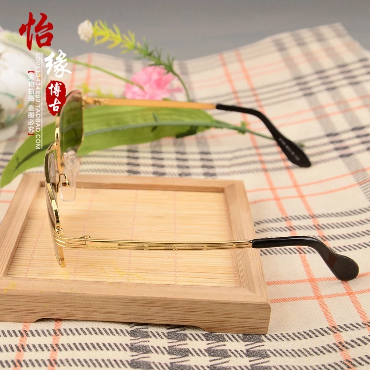 Солнцезащитные очки в оправе из чистой меди с натуральными кристаллами стиле