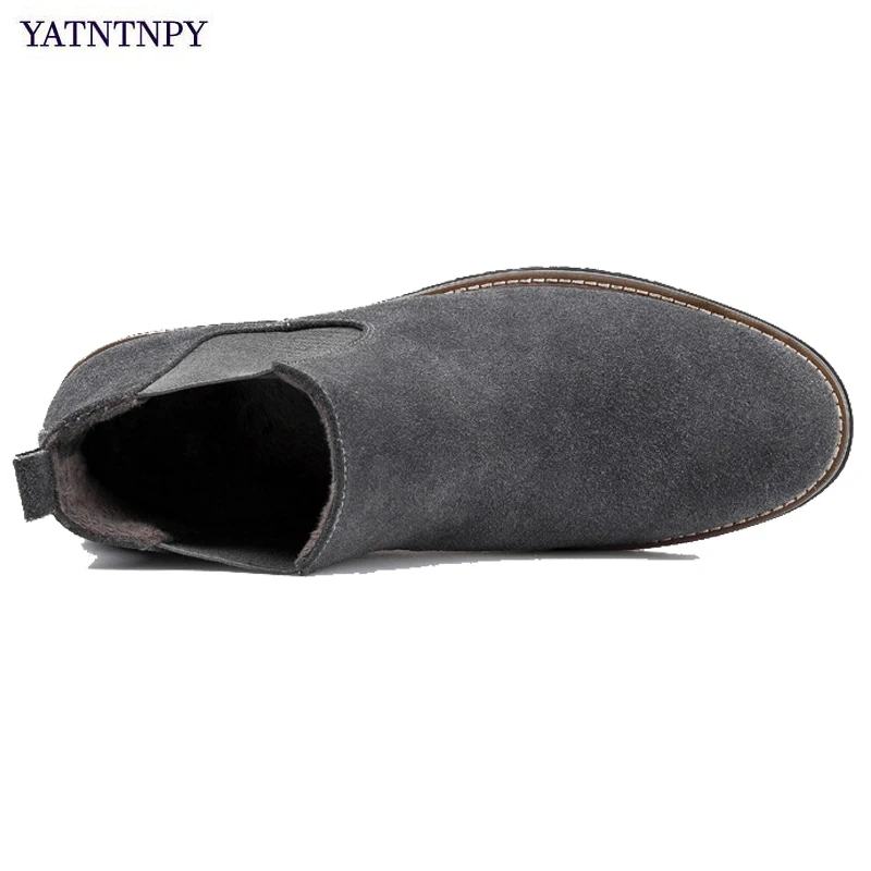 YATNTNPY/обувь из натуральной замши мужские короткие ботинки для мужчин слипоны