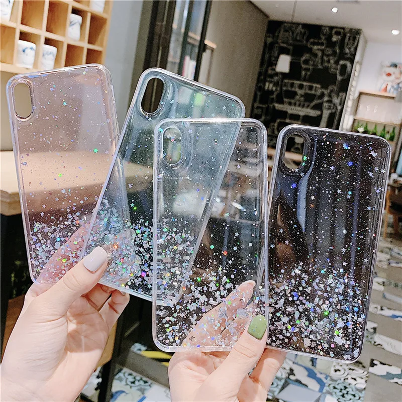 FLYKYLIN чехол с блестками для iphone 6 S 7 8 Plus чехлы XS Max XR X задняя крышка серебряная