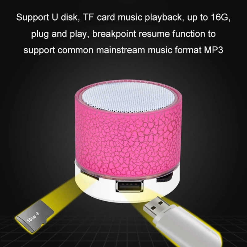 Портативный Беспроводной Bluetooth Hi-Fi на открытом воздухе 3,5 мм Динамик с сабвуфером Поддержка TF-карты/U диск/AUX
