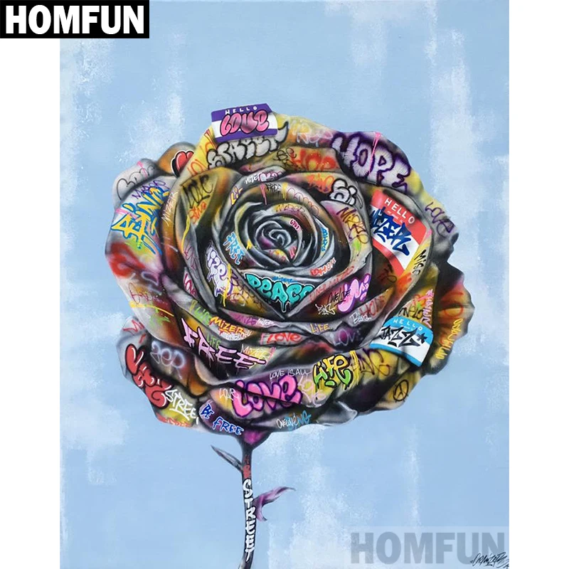 Набор для алмазной вышивки HOMFUN A03771 алмазная живопись граффити Роза вышивка