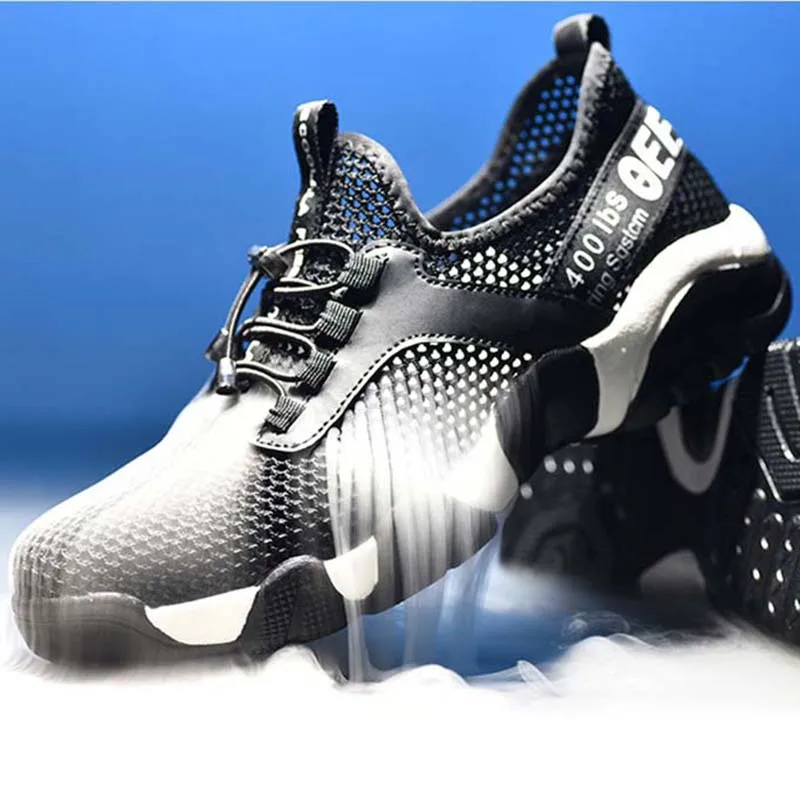 Мужская легкая дышащая рабочая обувь защитная со стальным носком для мужчин лето