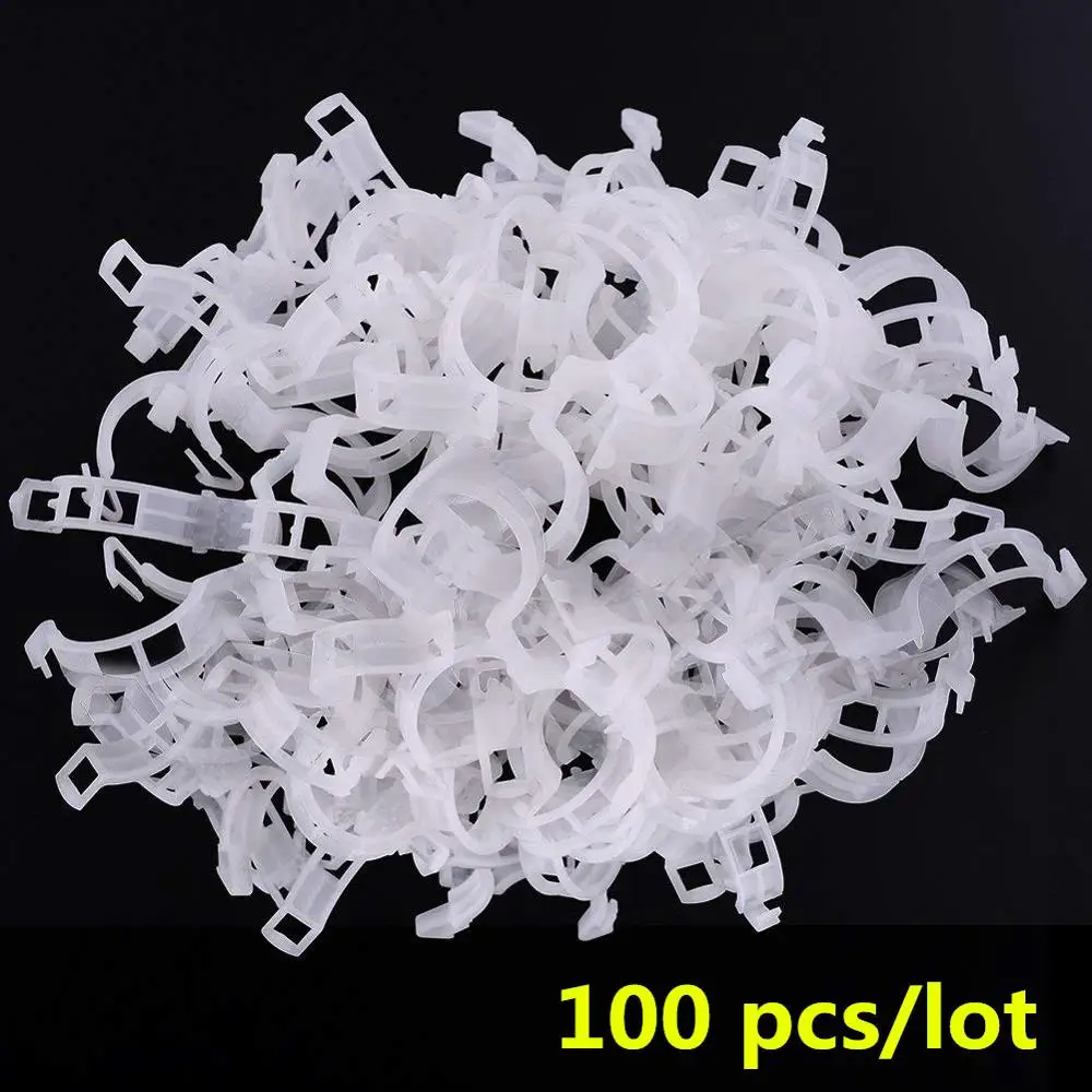 100 pcs 50 или 100 шт./лот садовые зажимы для растений зажим для цветов идеально подходит для крепления растений к растениям зажимы для подвязки томатов соединяет шпагаты растения - Цвет: 100 pcs