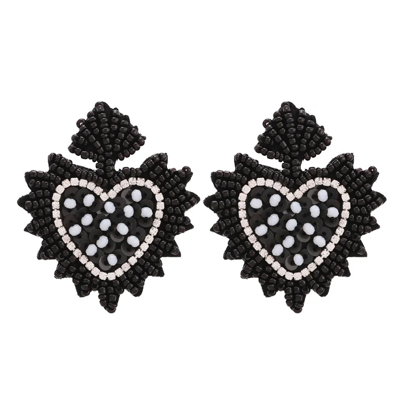 Sehuoran брендовые этнические длинные серьги с кисточками для женщин Boho Eye Beads дизайн Висячие серьги женские массивные украшения Oorbellen подарок - Окраска металла: E1104 Black