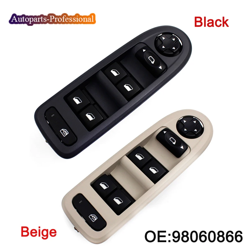 

2 Colors New Electric Power Master Control Window Mirror Switch For Peugeot 98060866 High Quality