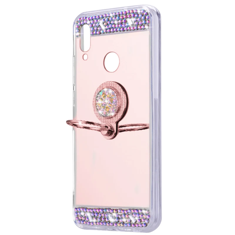 3d Алмазный роскошный зеркальный ТПУ чехол для Huawei P20 Pro P10 P8 P9 Lite 2017 Honor 8C 8 7A 7C Y5 Y6 Prime