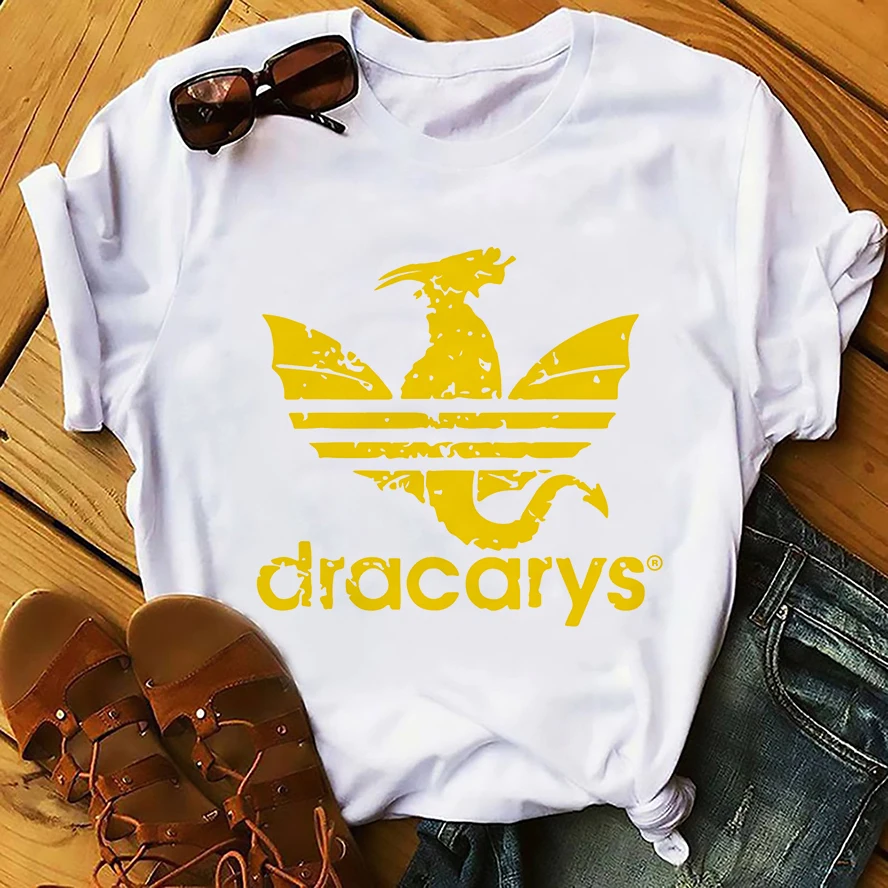 Daenerys Dragon Camiseta Dracarys забавная Футболка мужская летняя новая белая Повседневная футболка унисекс крутая уличная одежда Harajuku футболка