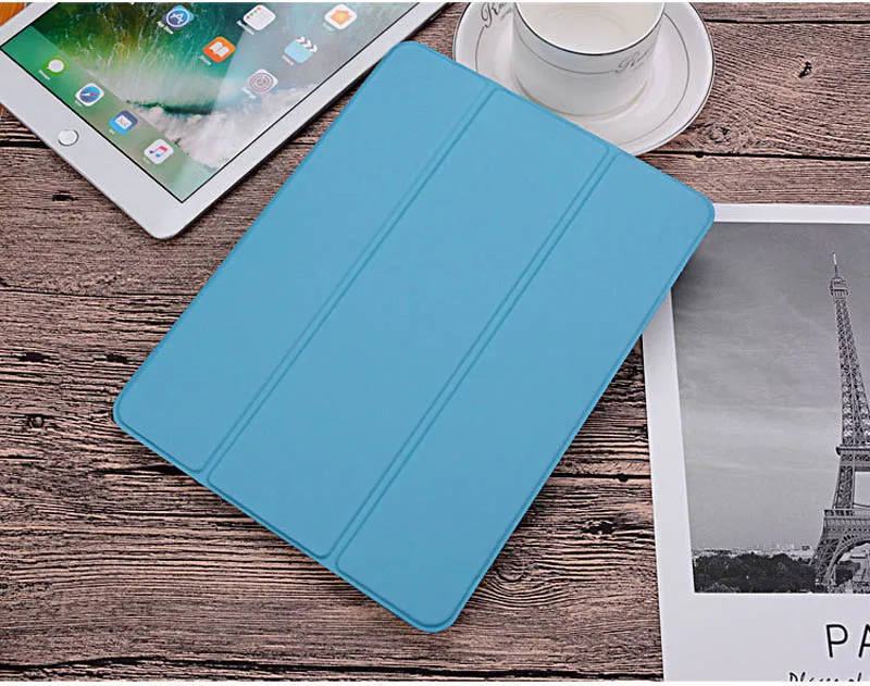sky blue Чехол для iPad Pro 12,9 дюйма с Apple Pencil Holder из искусственной кожи Силиконовый мягкий чехол умный чехол для iPad Pro 12,9 дюйма - Цвет: sky blue