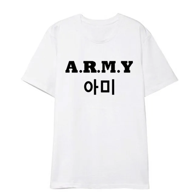 Футболка в стиле Kpop армейская женская футболка Корейском уличная одежда